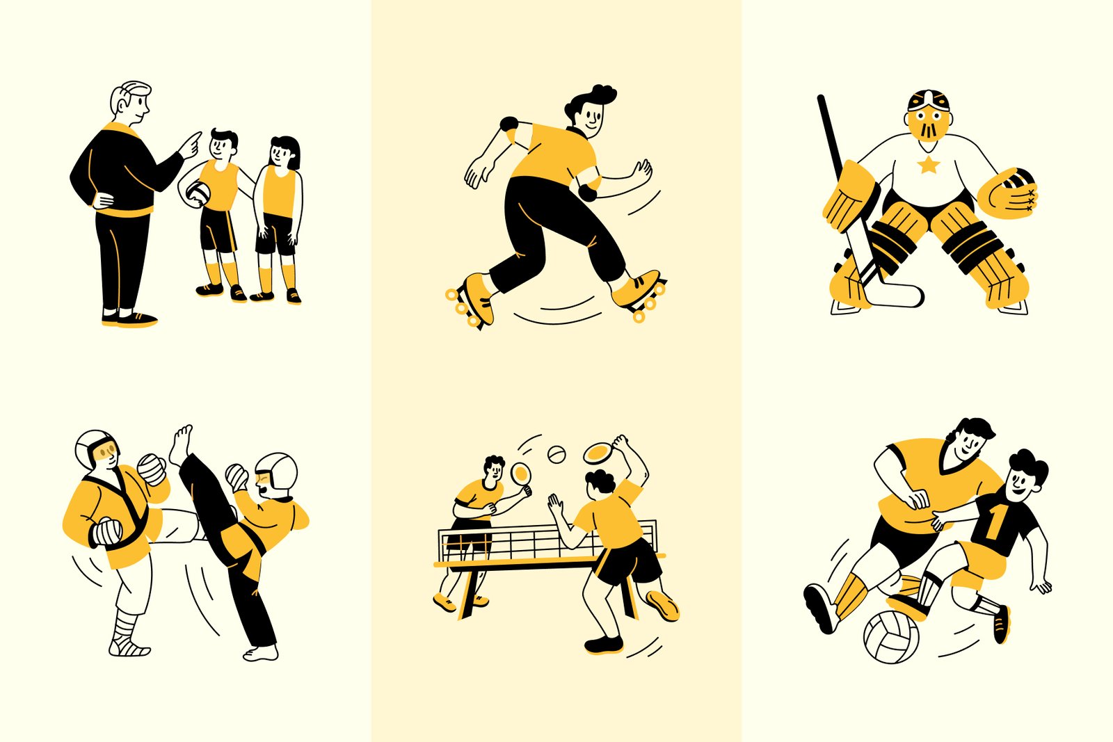 Sports Drawing Illustration Set