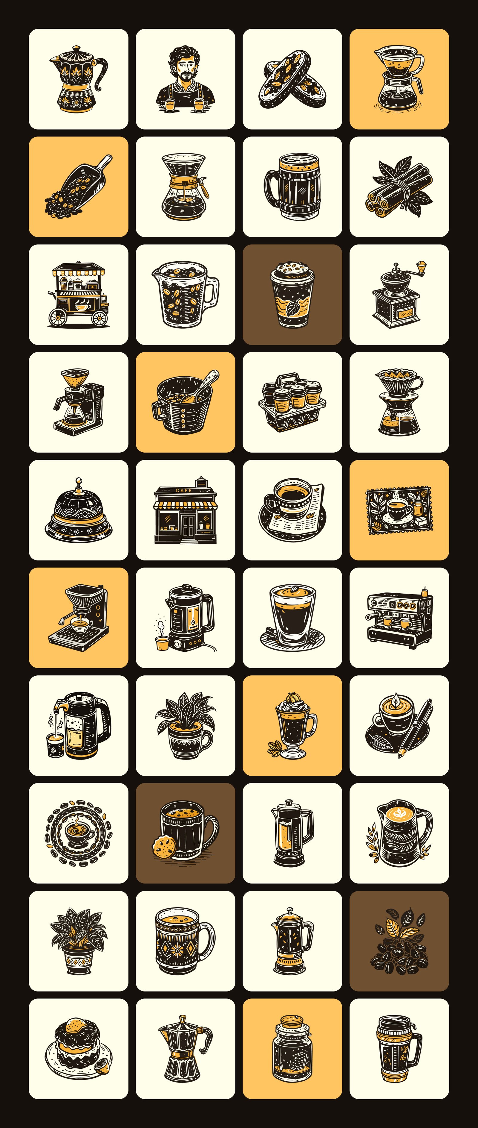 Vintage Coffee Vector Icons