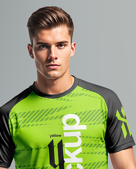Man Wearing Badminton Uniform Mockup