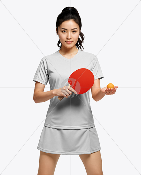 Woman Wearing Table Tennis Uniform Mockup