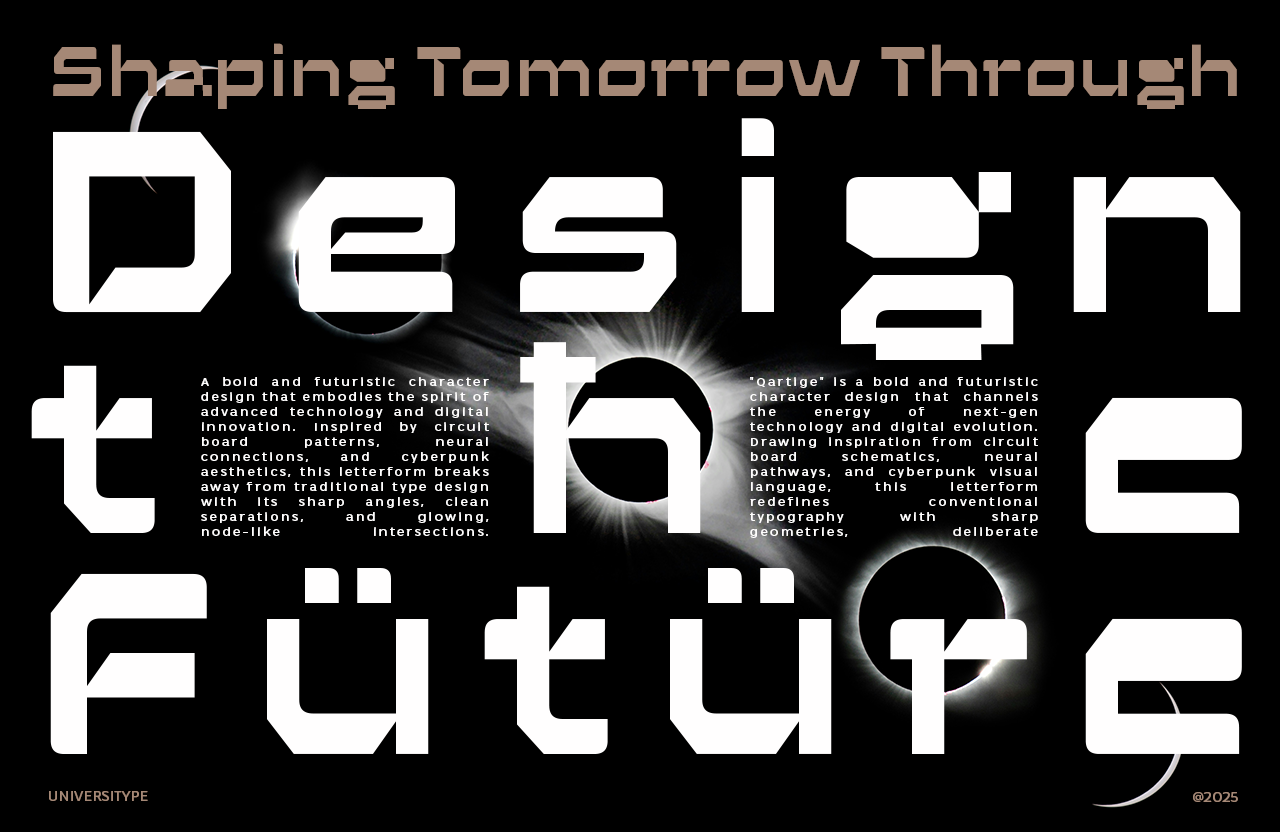 UT Qartige - A Techno-futurisic Font