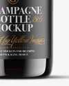 Green Glass Red Champagne Bottle Mockup