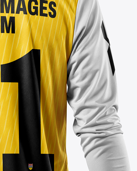 Soccer Goalkeeper Wearing Long Sleeve Jersey and Shorts Mockup