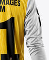 Soccer Goalkeeper Wearing Long Sleeve Jersey and Shorts Mockup