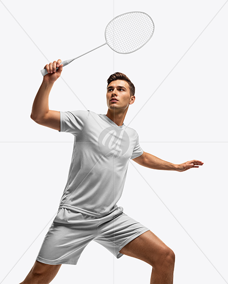 Man Wearing Badminton Uniform Mockup