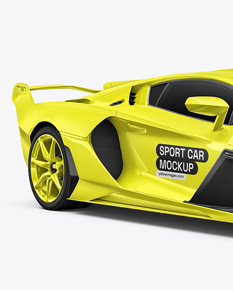 Sport Car Mockup - Front Half Side View