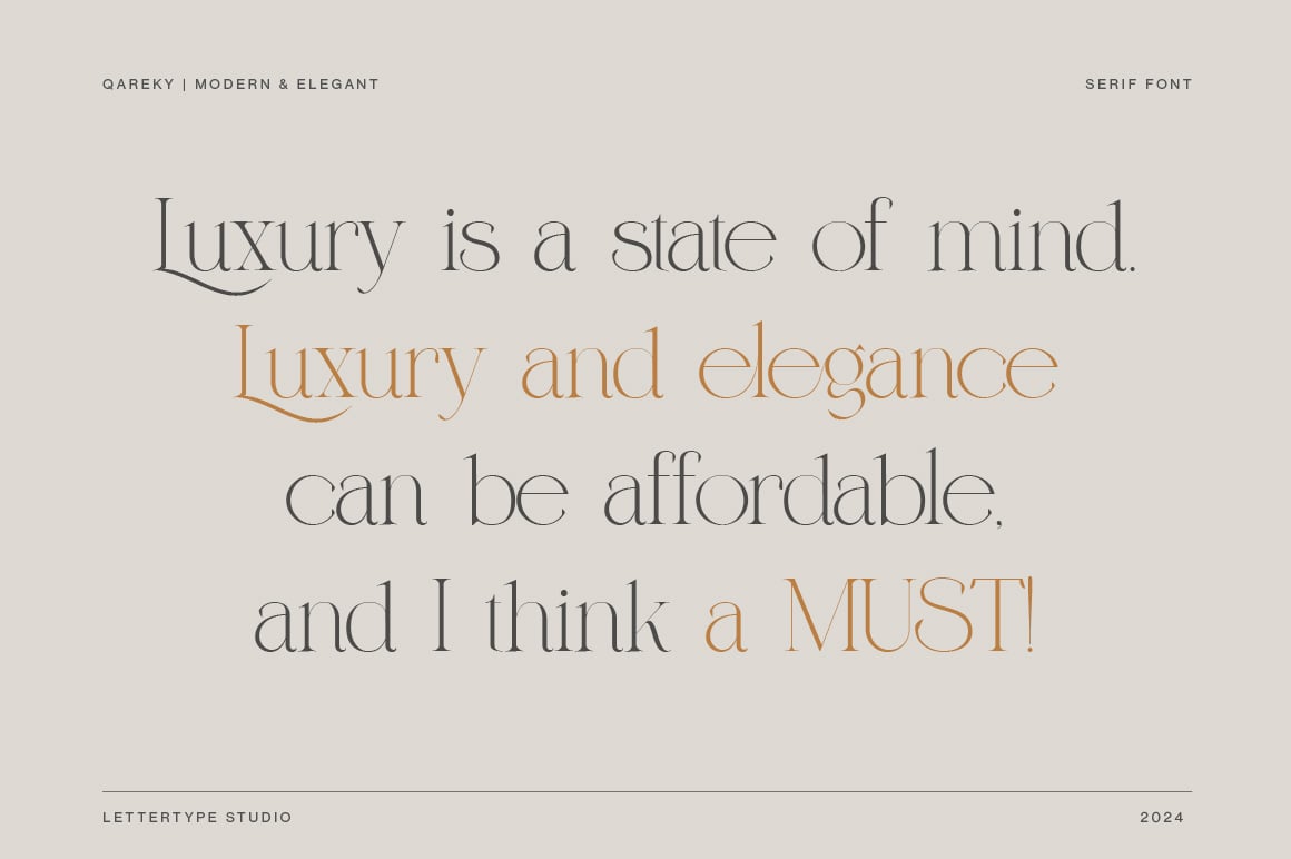 Qareky a Modern &amp; Elegant Serif