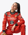 Woman Wearing Full Racing Kit Mockup
