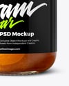 Glass Jar with Apricot Preserves Mockup