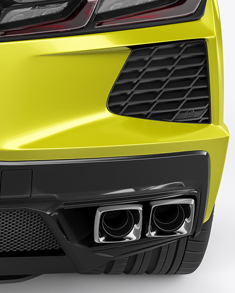 Sport Car Mockup - Back View