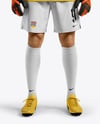 Soccer Goalkeeper Wearing Long Sleeve Jersey and Shorts Mockup
