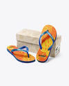Flip Flops With Box Mockup