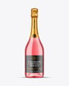 Clear Glass Pink Champagne Bottle Mockup