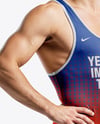 Man Wearing Wrestling Uniform Mockup