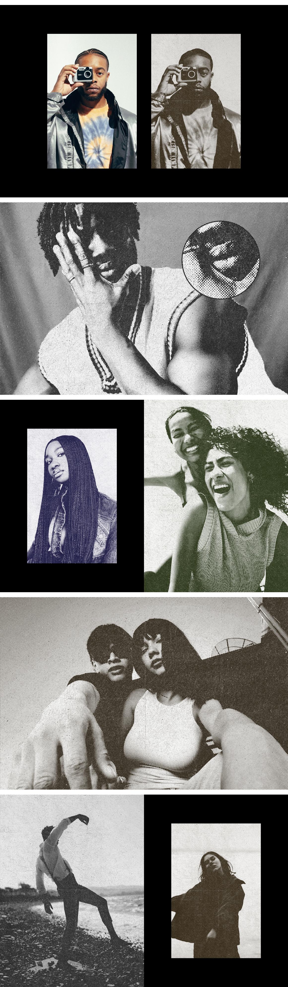 Retro Postcard Halftone Photo Effect