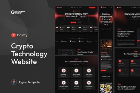 Coinzy - Cryptocurrency Technology Website - UX & UI Kits