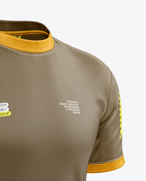 Round Collar Soccer Jersey Mockup