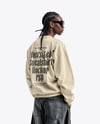 Black Man Wearing an Oversize Sweatshirt and Wide Jeans Mockup