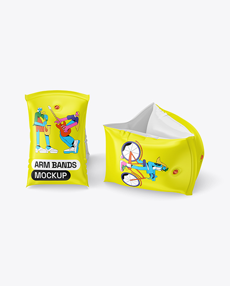 Glossy Swimming Arm Bands Mockup
