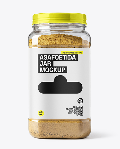 Plastic Jar Filled Asafoetida Spice Mockup