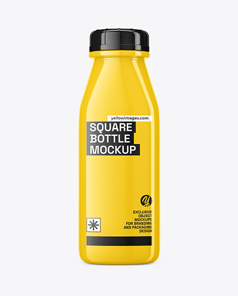 Square Glossy Bottle Mockup