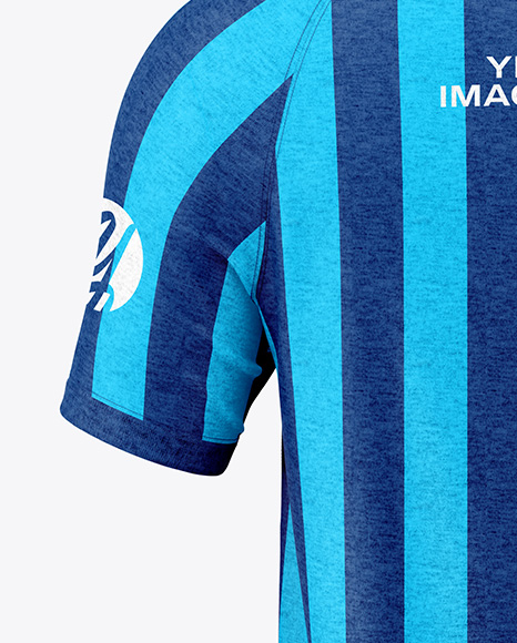 Men's Heather Raglan Polo Shirt Mockup - Back View
