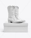 Cowboy Boots on Shoe Box Mockup