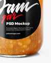 Clear Glass Jar with Orange Jam Mockup