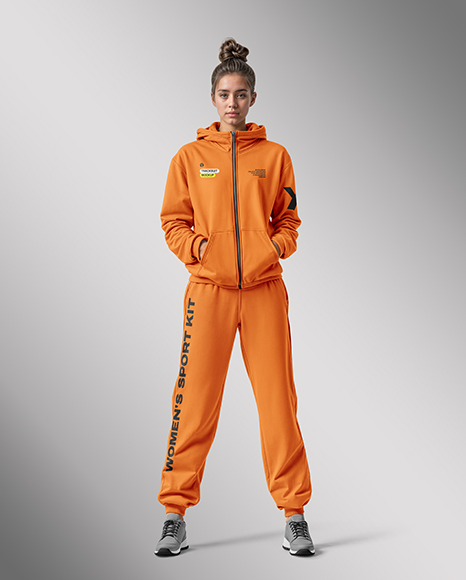 Young Woman in a Tracksuit Mockup