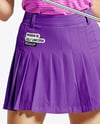 Woman Wearing Golf Shirt and Skirt Mockup