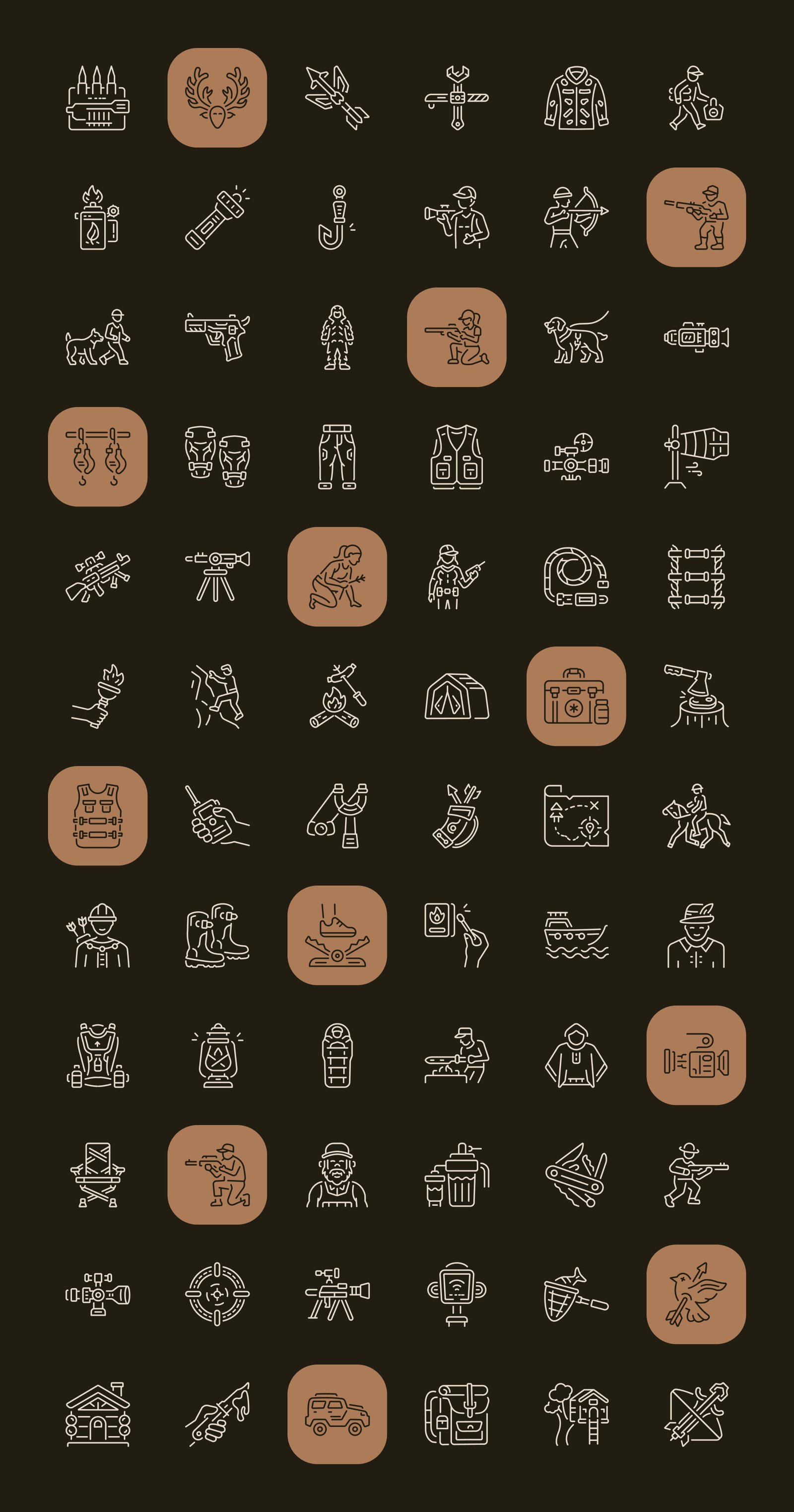 Hunting Icon Art Set
