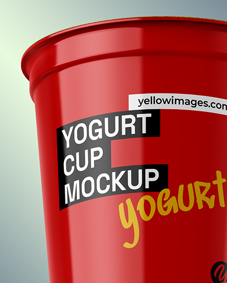 Glossy Yogurt Cup Mockup