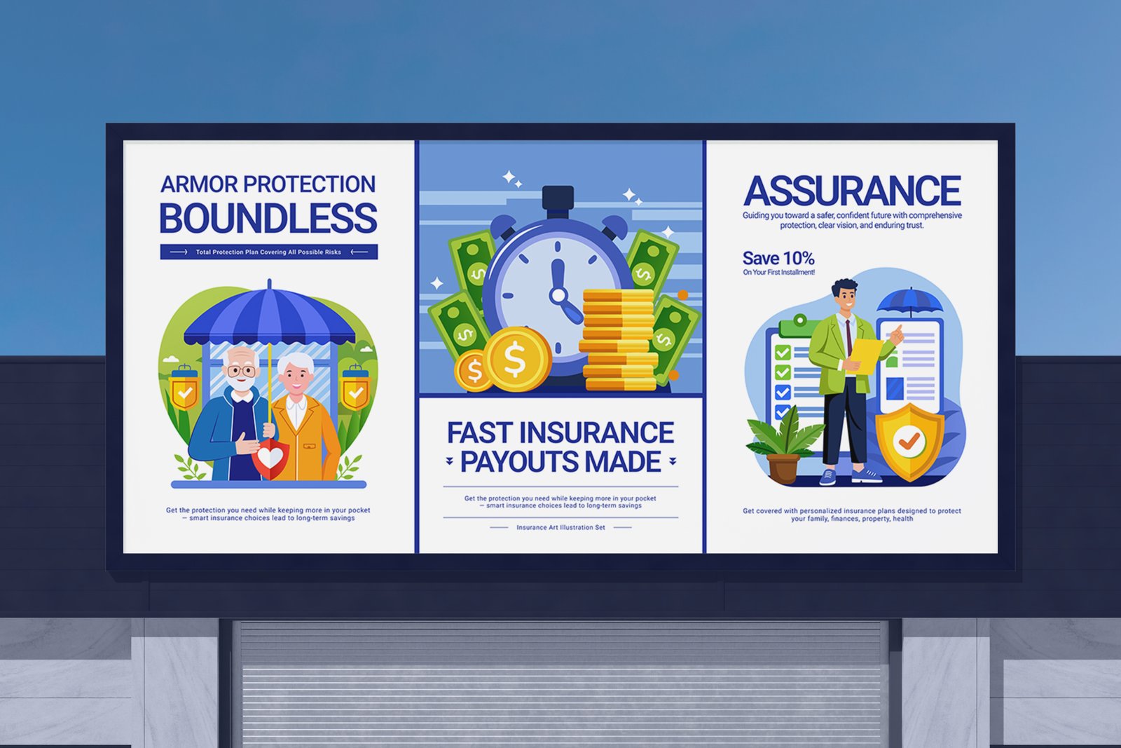 Insurance Illustration Art Set