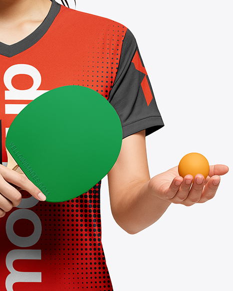 Woman Wearing Table Tennis Uniform Mockup