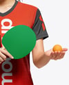 Woman Wearing Table Tennis Uniform Mockup
