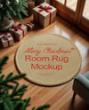 Christmas Little Round Carpet Mockup