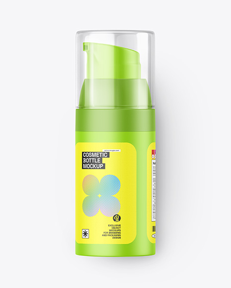 Cosmetic Bottle with Pump Mockup - Presentation mockup