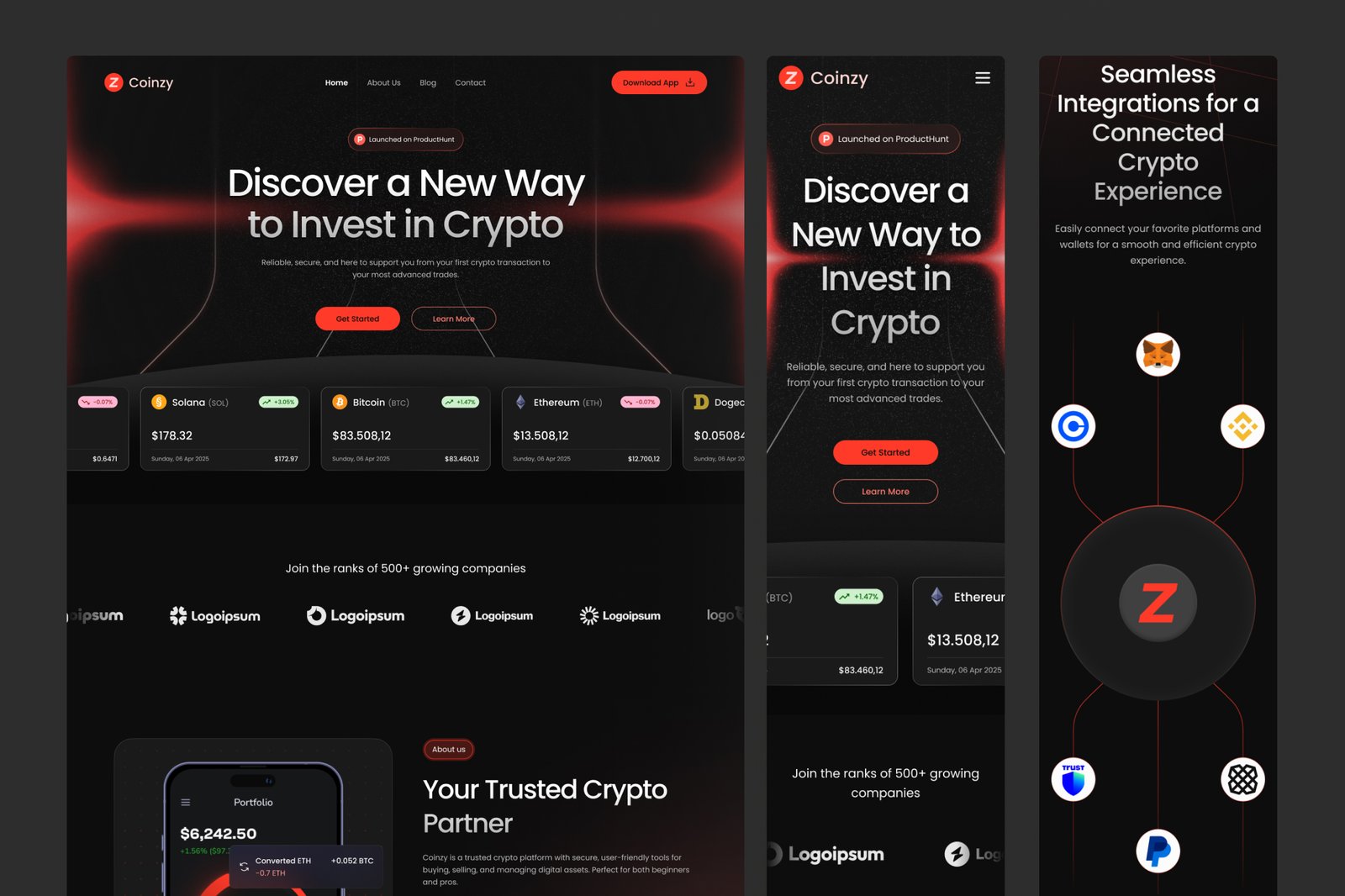 Coinzy - Cryptocurrency Technology Website