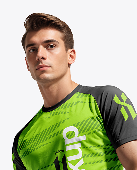 Man Wearing Badminton Uniform Mockup