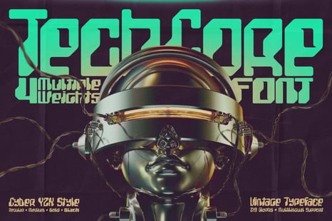 TechCore - Vintage Cyber Font - Fonts