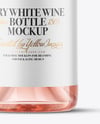 Clear Glass Rose Wine Bottle Mockup
