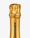 Green Glass Red Champagne Bottle Mockup