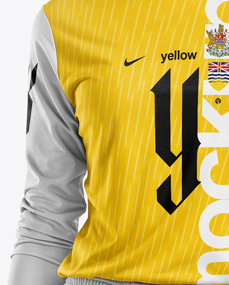Female Soccer Goalkeeper Wearing Long Sleeve Jersey Mockup