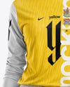 Female Soccer Goalkeeper Wearing Long Sleeve Jersey Mockup