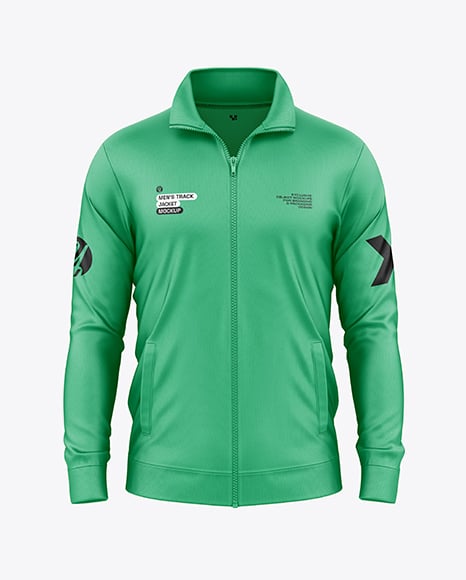 Long Sleeve Track Jacket Mockup - Front View