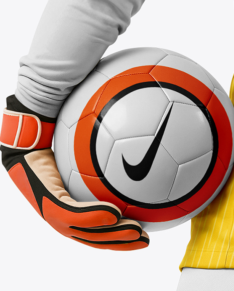 Female Goalkeeper Wearing Long Sleeve Soccer Jersey Mockup
