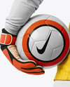 Female Goalkeeper Wearing Long Sleeve Soccer Jersey Mockup