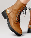 Combat Boots on Women's Legs with Dress Mockup