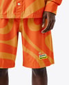 Afro-American Man Wearing Shirt and Shorts Mockup
