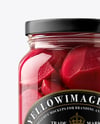 Clear Glass Jar with Pickled Beets Mockup